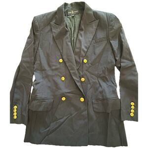Vtg Ralph Lauren Blazer Women’s 8 Navy Wool Double Breasted Gold Buttons Jacket